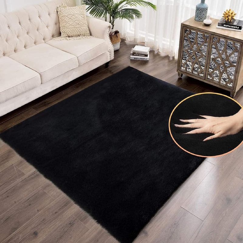 Fluffy Living Room Furry Rugs for Washable Shaggy