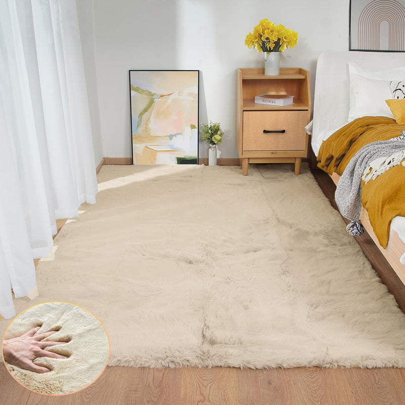 Fluffy Living Room Furry Rugs for Washable Shaggy