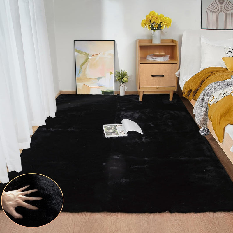 Fluffy Living Room Furry Rugs for Washable Shaggy