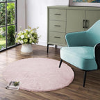 Round Rug Soft Faux Rabbit Fur