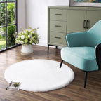 Round Rug Soft Faux Rabbit Fur