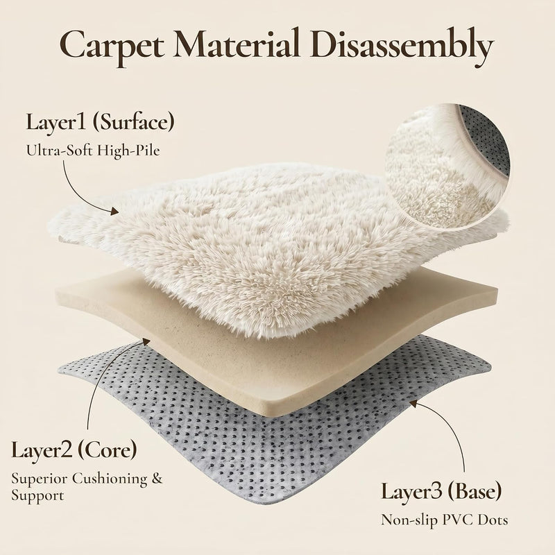 Fluffy Shaggy Rug Soft Plush Carpet
