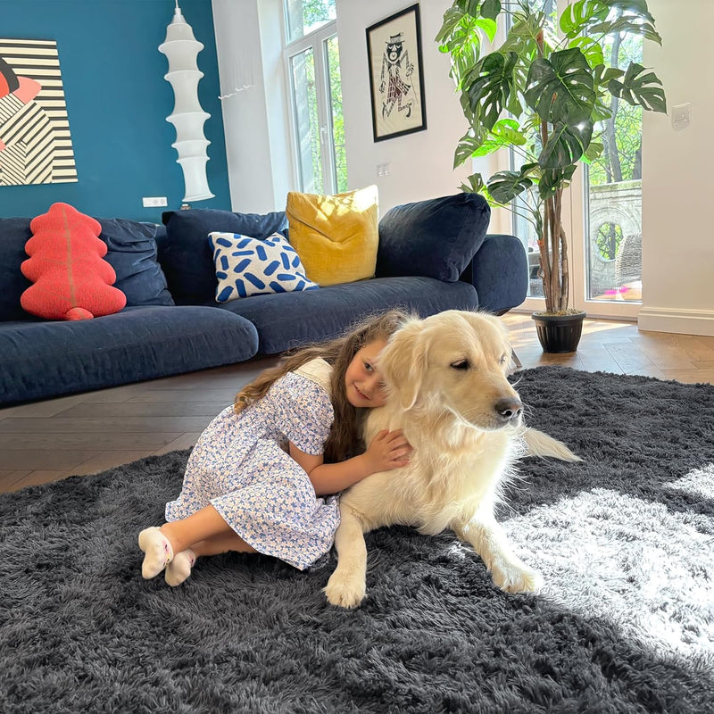 Fluffy Shaggy Rugs Living Room Large Anti Slip