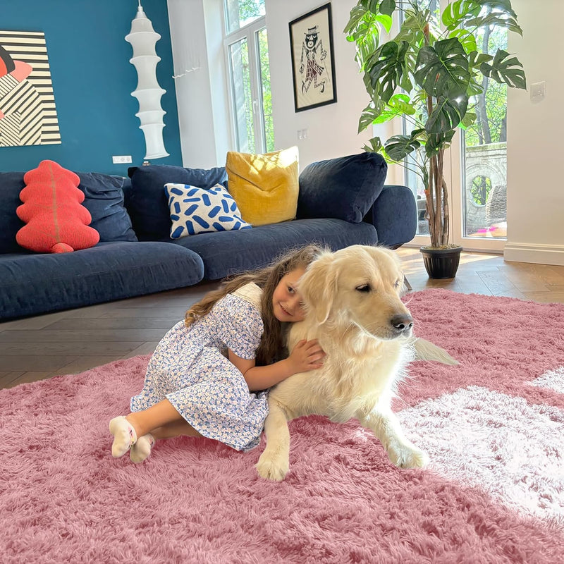 Fluffy Shaggy Rugs Living Room Large Anti Slip