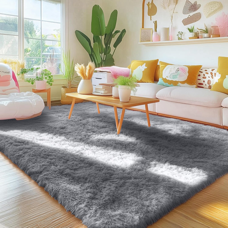Fluffy Shaggy Rugs Living Room Large Anti Slip