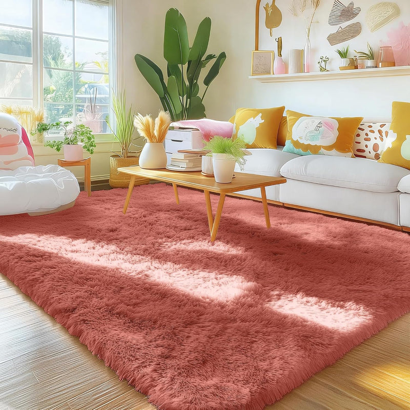 Fluffy Shaggy Rugs Living Room Large Anti Slip
