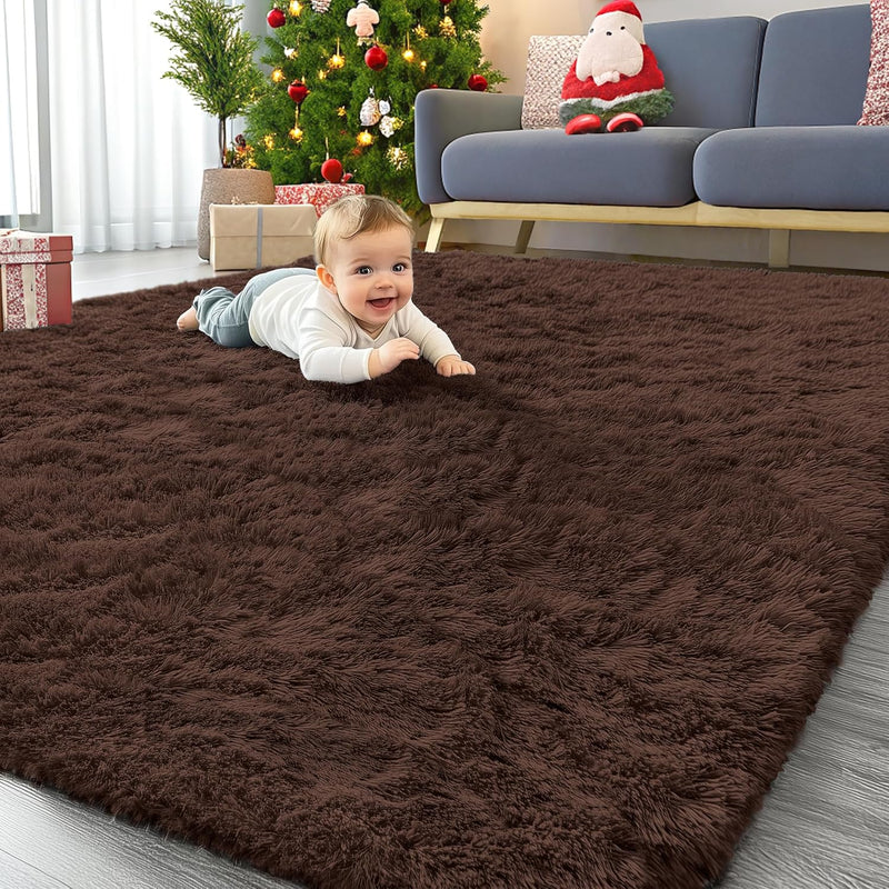 Fluffy Shaggy Rugs Living Room Large Anti Slip