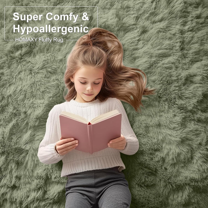 Fluffy Shaggy Rugs Living Room Large Anti Slip