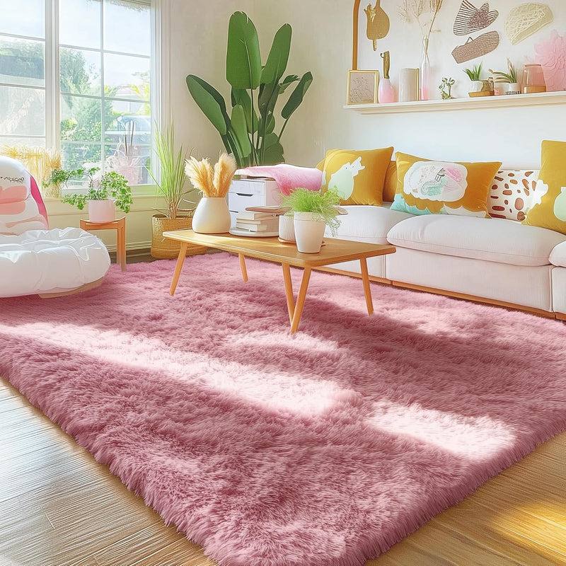 Fluffy Shaggy Rugs Living Room Large Anti Slip