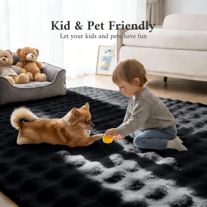 3d Bubble Washable Large Rugs Living Room