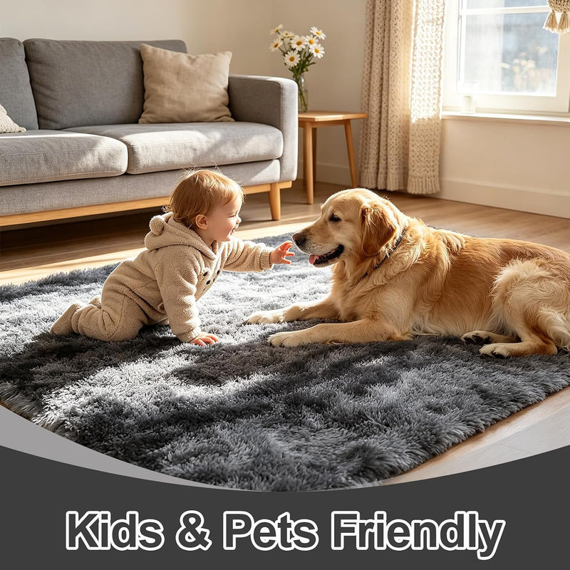 Fluffy Thick Large Rugs Living Room