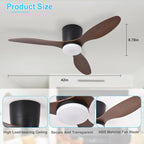 Flush Mount Ceiling Fan: 42-Inch Fans with Lights