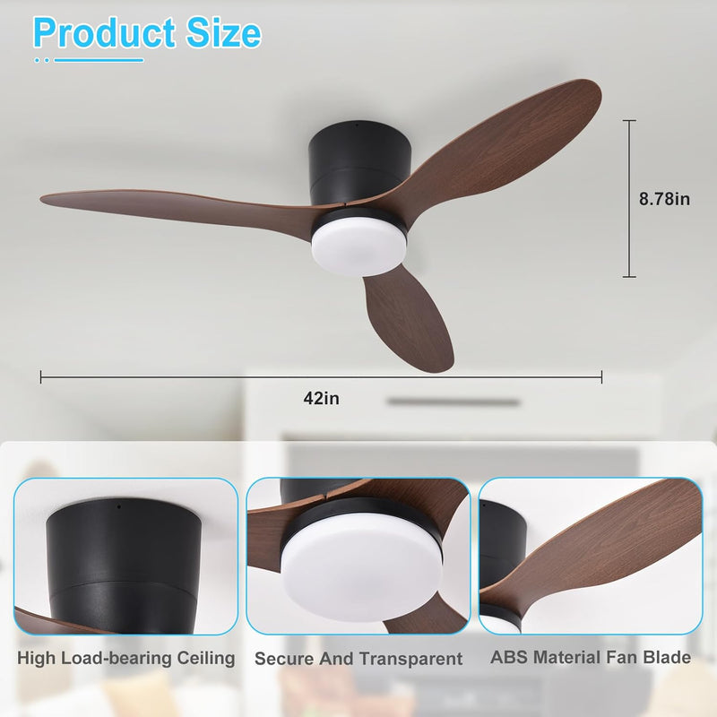 Flush Mount Ceiling Fan: 42-Inch Fans with Lights