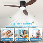 Flush Mount Ceiling Fan: 42-Inch Fans with Lights