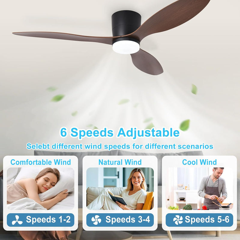 Flush Mount Ceiling Fan: 42-Inch Fans with Lights
