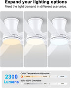 Flush Mount Ceiling Fan with Light