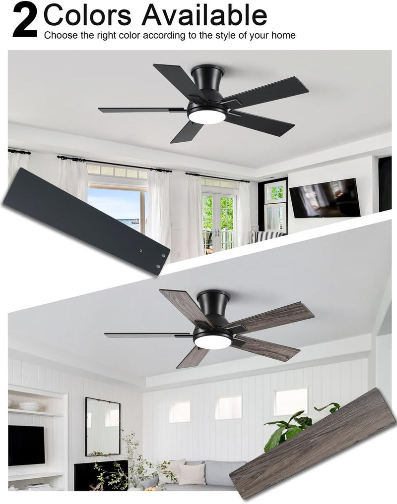 Flush Mount Ceiling Fan with Light