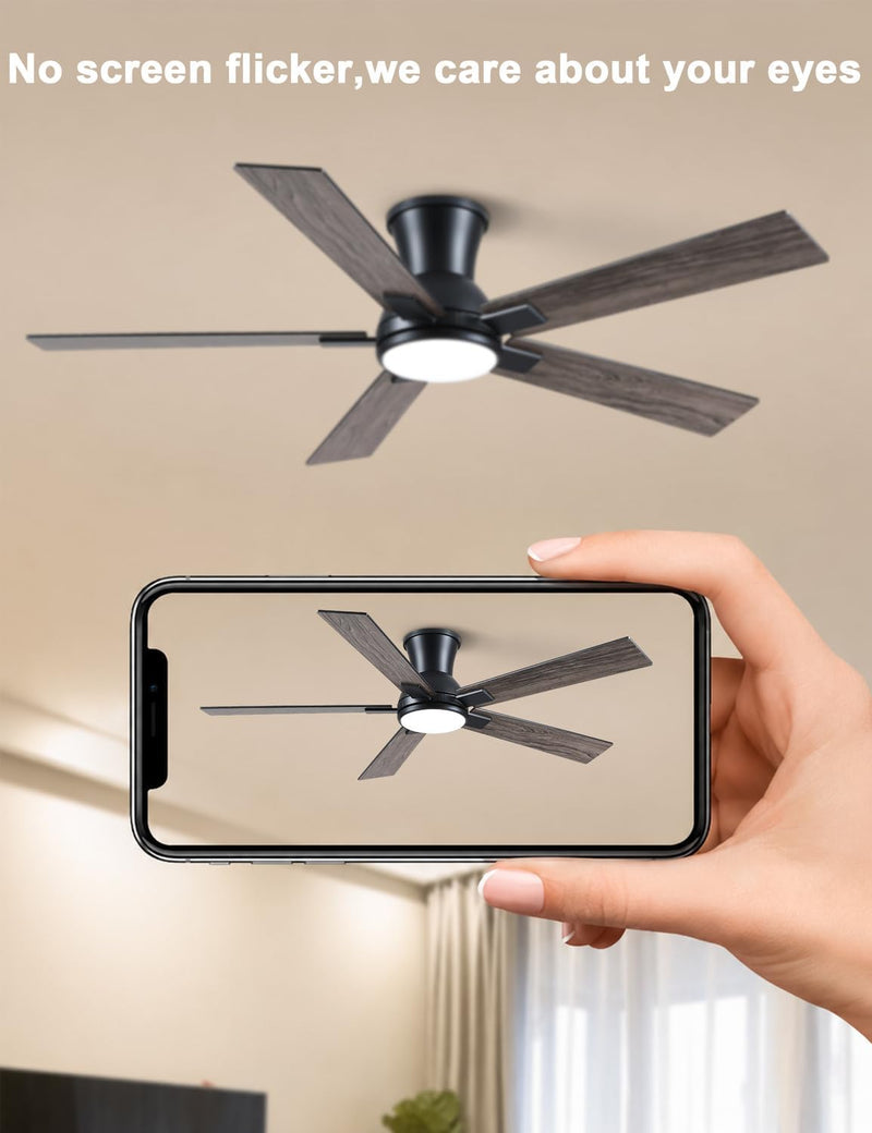 Flush Mount Ceiling Fan with Light