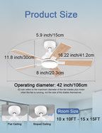 Flush Mount Ceiling Fan with Light