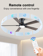 Flush Mount Ceiling Fan with Light