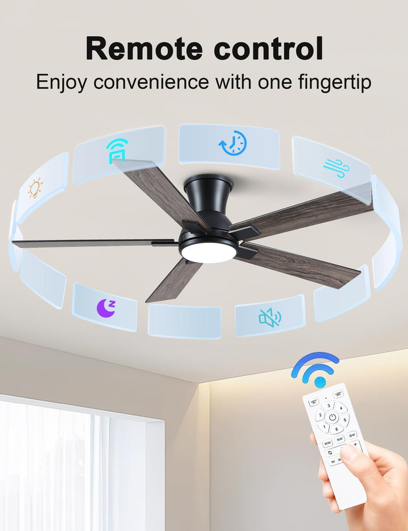 Flush Mount Ceiling Fan with Light