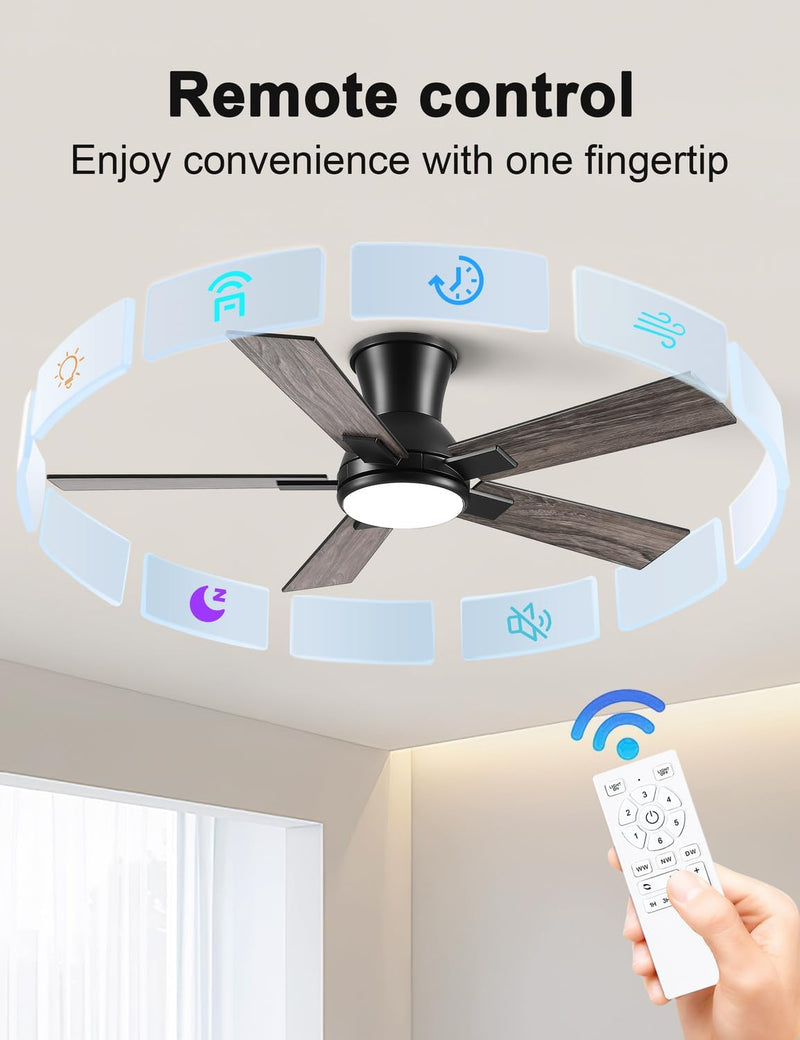 Flush Mount Ceiling Fan with Light