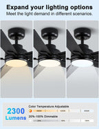 Flush Mount Ceiling Fan with Light