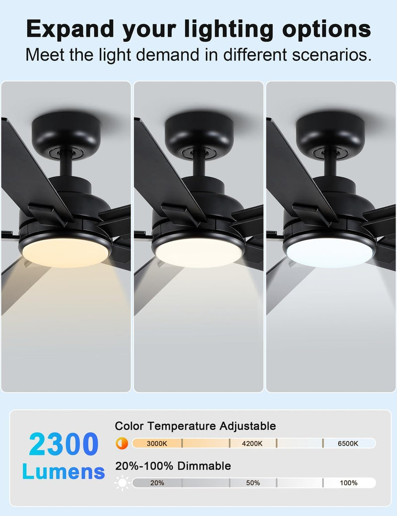 Flush Mount Ceiling Fan with Light