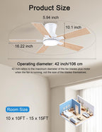 Flush Mount Ceiling Fan with Light