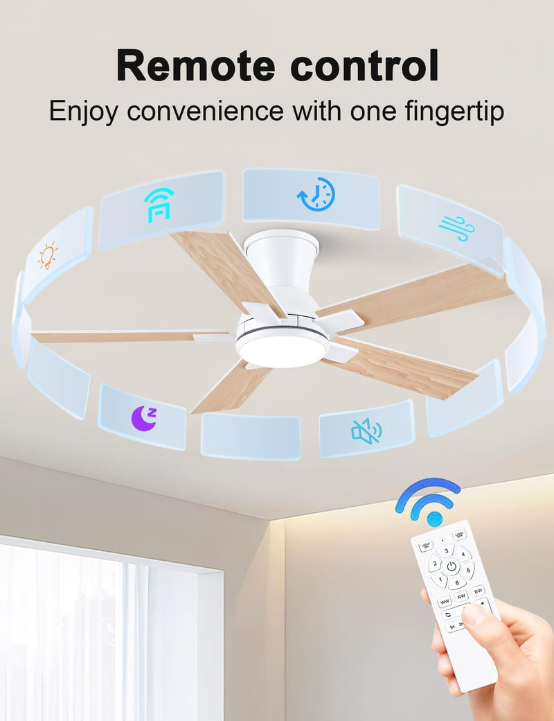 Flush Mount Ceiling Fan with Light