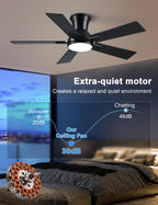 Flush Mount Ceiling Fan with Light