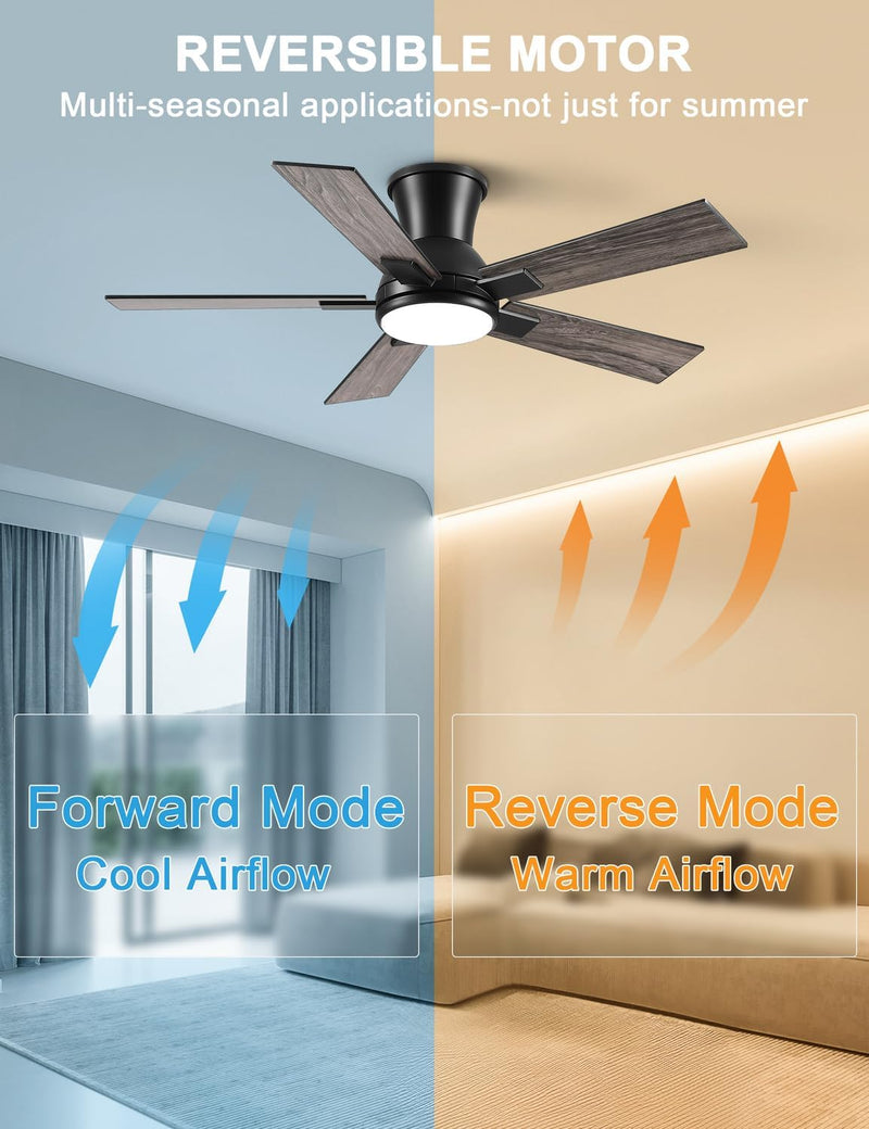 Flush Mount Ceiling Fan with Light