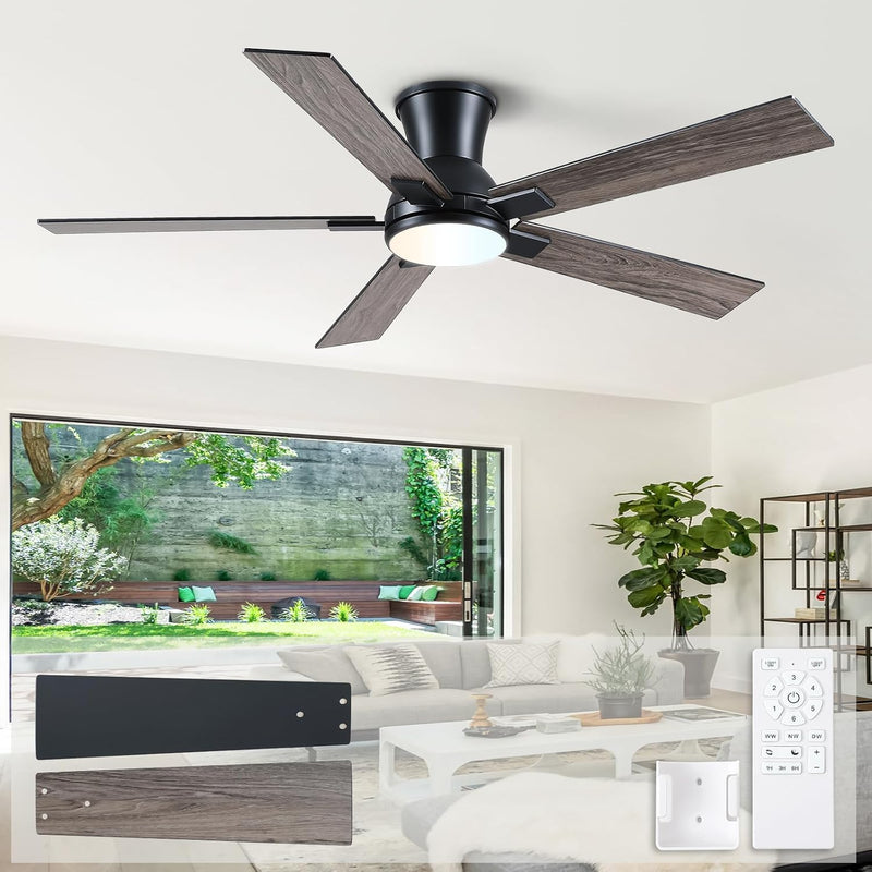 Flush Mount Ceiling Fan with Light