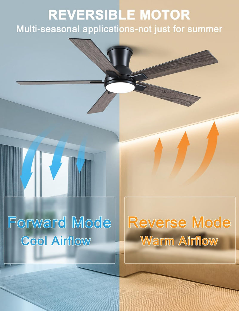 Flush Mount Ceiling Fan with Light