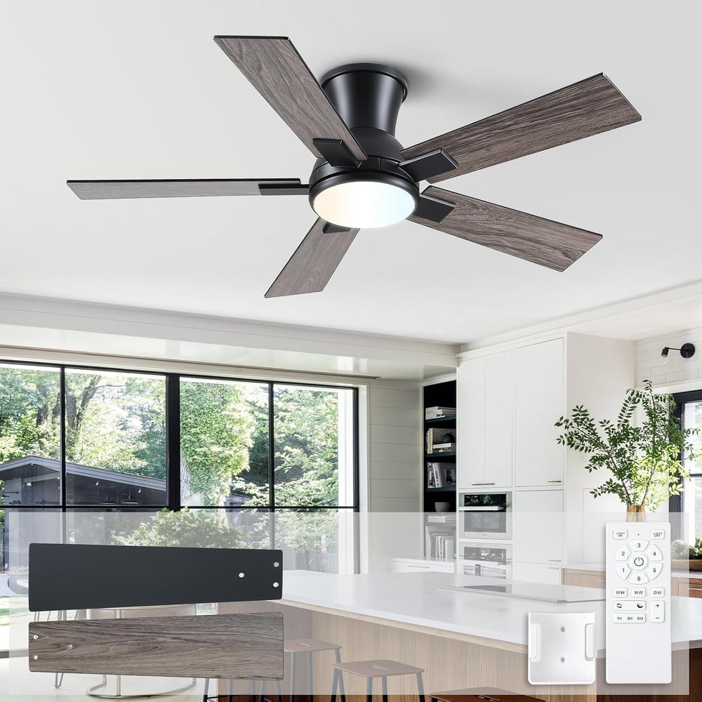 Flush Mount Ceiling Fan with Light