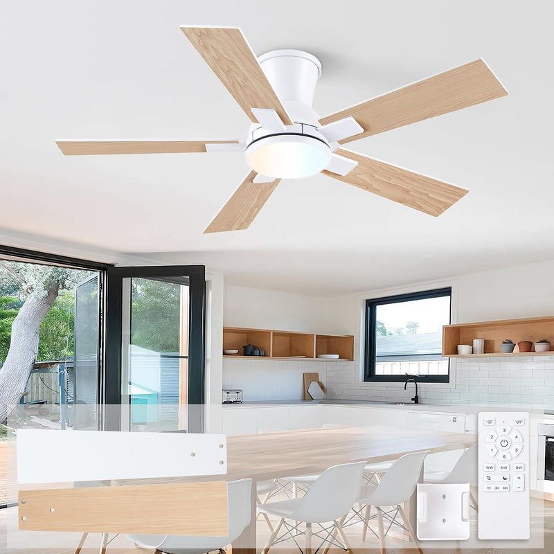 Flush Mount Ceiling Fan with Light