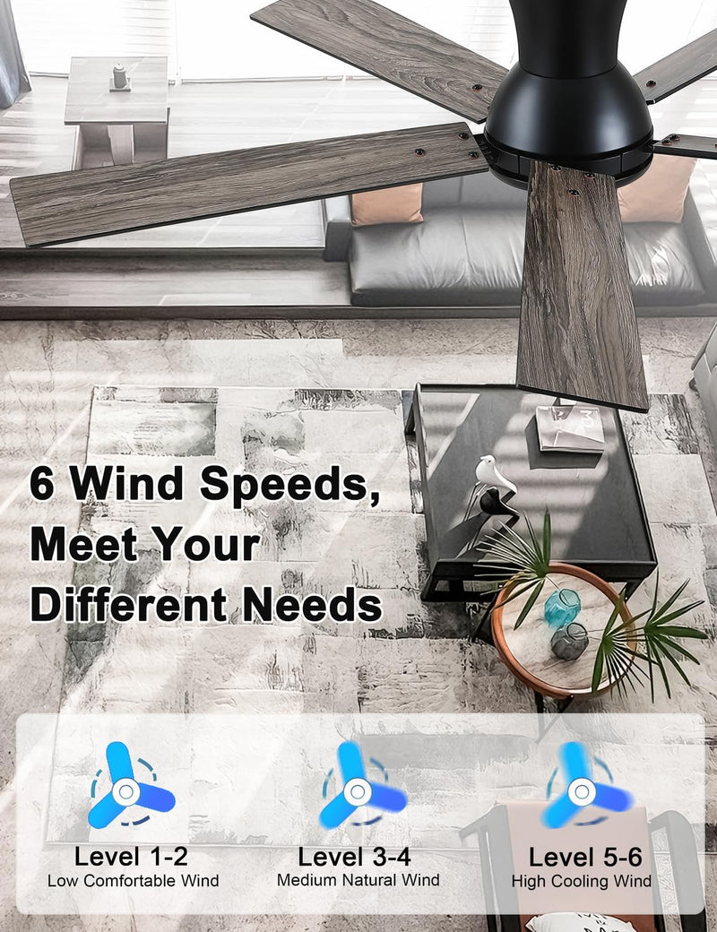 Flush Mount Ceiling Fan with Light