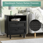 Bedside Table with 2 Drawers Nightstand for Bedroom