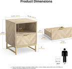 Bedside Table with 2 Drawers Nightstand for Bedroom