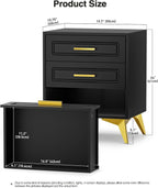 Bedside Table with 2 Drawers Nightstand for Bedroom