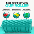 Foam Roller with 3 Resistance Level Bands Lightweight