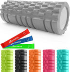 Foam Roller with 3 Resistance Level Bands Lightweight