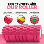 Foam Roller with 3 Resistance Level Bands Lightweight