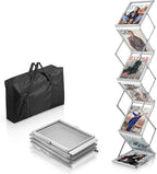 Foldable Aluminium Brochure Stand with 6 Pockets Portable