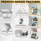 Foldable Aluminium Brochure Stand with 6 Pockets Portable