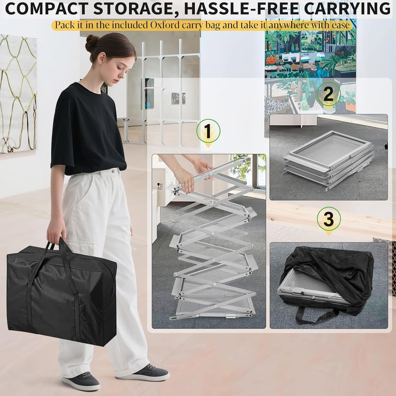 Foldable Aluminium Brochure Stand with 6 Pockets Portable