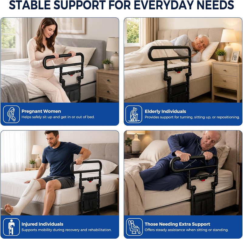 Foldable Bed Rails for Elderly Adults Adjustable Assist