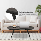 Foldable Coffee Table Natural Wood Oval Tables