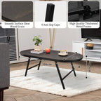Foldable Coffee Table Natural Wood Oval Tables