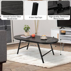 Foldable Coffee Table Natural Wood Oval Tables